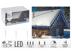 Огни новогодние "Сосульки" 40LED 5.7m, белые, 8режимов