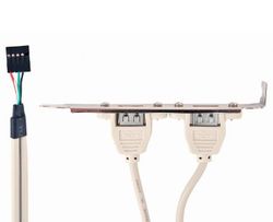 Cable, Dual USB 2.0 receptacle on bracket, CCUSBRECEPTACLE