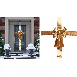 купить Новогодний декор Promstore 56460 Fundita decorativa pentru ușă 33x10x42сm, stofa brocart aurie в Кишинёве 
