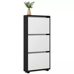 cumpără Raft pentru încălțăminte Mobildor-Lux Leo Slim 70x16x125H cm Anthracite/White în Chișinău 
