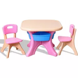 cumpără Set de mobilier pentru copii Costway HW56085PI (Pink/Light Brown) în Chișinău 