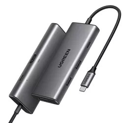 cumpără Adaptor IT Ugreen 15531 HUB Revodok Pro 107, 7 in 1 .USB-C , Space Gray în Chișinău 