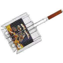 купить Товар для пикника BBQ 37853 Решетка для гриля BBQ 23x30cm, с деревянной ручкой в Кишинёве 