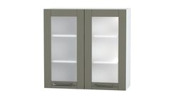 Kitchen upper cabinet with 2 glass doors, 800 mm