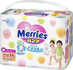 Scutece-chiloțel Merries (12-22 kg), 24 buc.