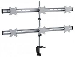 Table/desk stand for 6 monitors Reflecta PLANO Desk 23-1010S, 13"-23 ", 75x75, 100x100, 8kg/bracket.