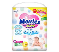 Scutece-chilotei Merries S (4-8 kg) 62 buc