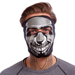 Маска лицевая ветрозащитная MS Chrome Skull (неопрен, черный) (3836)