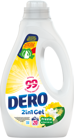 Dero gel 2in1 Frezie şi Flori de Tei, 1L, 20 spălări
