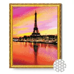 купить Картина по номерам Art Gallery GA81991 Mozaic cu diamante 40x50cm Paris la apus в Кишинёве 