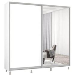 купить Шкаф Mobildor-Lux Раздвижные двери Aron-S из зеркала и ДСП (200x60x210 см) Бриллиантовый белый в Кишинёве 