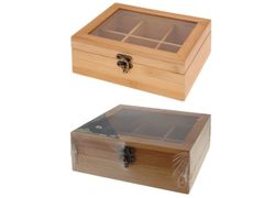 Коробка для чая 6 ячеек EH 21X16X7.8cm, бамбук