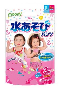 Трусики для плавания для девочек Moony L (9-14 кг) 3 шт