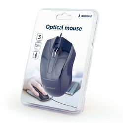 Mouse Gembird MUS-3B-01, Optical, 1000 dpi, 3 buttons, Ambidextrous, Black, USB