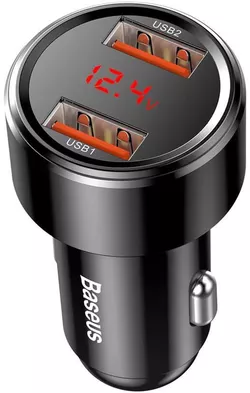 cumpără Încărcător pentru automobil Baseus CCMLC20A-01 1*USB-A+1*USB-A 45W, Magic Series, Digital Display, Black în Chișinău 