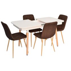 cumpără Set masă și scaune Evelin di Costacurta стол DT-431-1R Wo + 4 стула YTC-080Wo Dark brown în Chișinău 