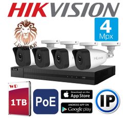 HIKVISION by HILOOK 4 Megapixeli IP POE