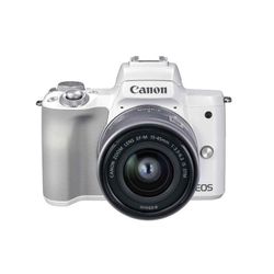 DC Canon EOS M50 Mark II, White & EF-M 15-45mm f/3.5-6.3 IS STM KIT