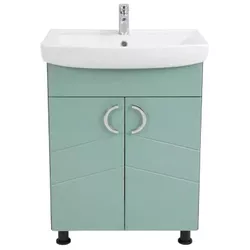 купить Шкаф под умывальник Mashtab 12465 Alpin (CL) cu 2 uși 600x370x850 Turcoaz mat-Antracit в Кишинёве 