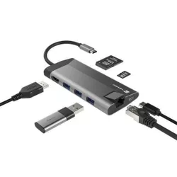 купить USB Hub Natec NMP-1690 Hub USB-C Multiport Adapter 8 In 1 в Кишинёве 