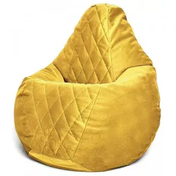 купить Кресло-мешок BeanBag BM6152, Кресло Груша из велюра Maserrati "Romb", XXL, жёлтый в Кишинёве 