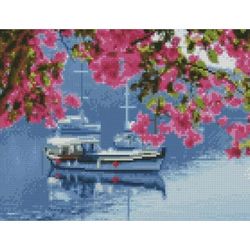 купить Картина по номерам Strateg HX431 Алмазная мозайка Корабль на воде 30x40 в Кишинёве 