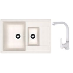 cumpără Chiuvetă bucătărie cu bateria Dr.Gans Astra 760K + SanDonna F 7103 alb în Chișinău 