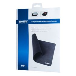 Mouse Pad SVEN HP, 300x225x1mm, Ultrathin flock fabric, Rubberized non-slip base, Black