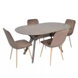купить Комплект стол и стулья Evelin di Costacurta стол Raffles Oval Antique Grey + 4 стула YTC-080Wo Bluvel-38 в Кишинёве 
