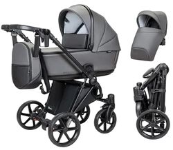 cumpără Сărucior pentru copii Angelina Carucior 2in1 Enigma Eco Leather Grey Ecco-11 în Chișinău 