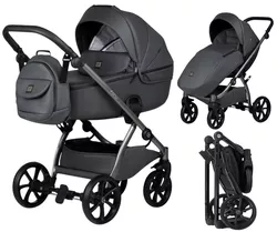 cumpără Сărucior pentru copii Tutis 2in1 UNO5+ Leather 2/1 Jet Black (1402166) în Chișinău 