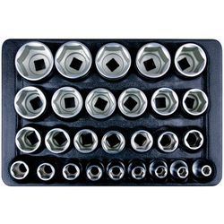 cumpără Set de tubulare, bite, duze King Tony 9-4557MR Set de chei tubulare de 1/2" 6g, 8 până la 36mm, 27 buc. în Chișinău 