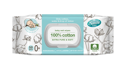 Влажные салфетки 100% cotton Smile Baby, 50 шт.