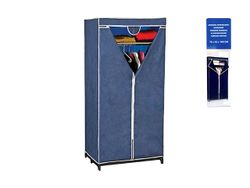 Dulap-organizator din textil Blue 160X75X50cm cu polita
