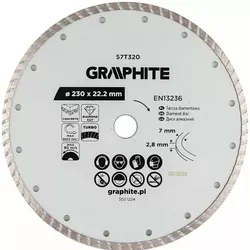 купить Диск отрезной Graphite 56669 Disc diamant Turbo d230×22.2mm (57T320) в Кишинёве 