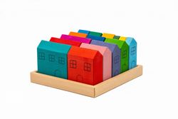 Marc Toys деревянная игрушка домики 15 еле