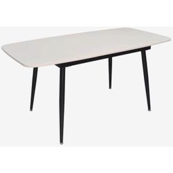 купить Стол Evelin di Costacurta DT-532R B, 120(160)x80x76см, Каркас/Опоры: Металл Черный (раздвижной), белый мат в Кишинёве 