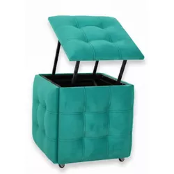 купить Пуф Nex Home Cub Transformer 5 scaune in 1 N41, Turcoaz в Кишинёве 