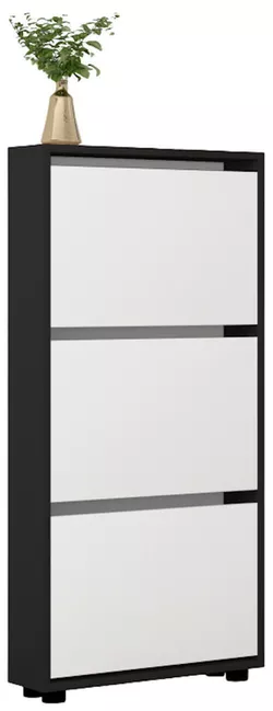 cumpără Raft pentru încălțăminte Mobildor-Lux Leo Slim 60x16x125H cm Anthracite/White în Chișinău 