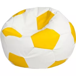 cumpără Fotoliu BeanBag BeanBag BM6027, Minge Ares din piele ecologică, L, alb și galben în Chișinău 