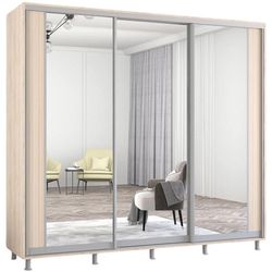 купить Шкаф Mobildor-Lux Aron uși glisante din PAL cu oglindă vertical (250x60x200H cm) Sonoma в Кишинёве 