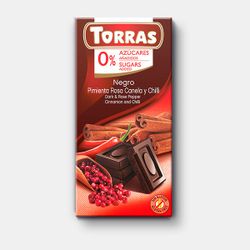 Шоколад темный c чили и корицей без сахара без глютена Torras 75г