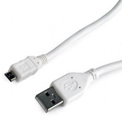 Cable Micro USB2.0,  Micro B - AM, 0.5 m,  Cablexpert, WHITE, CCP-mUSB2-AMBM-W-0.5M