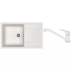 cumpără Chiuvetă bucătărie cu bateria Dr.Gans Techno 860 + SanDonna F 1066 alb în Chișinău 