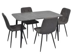 cumpără Set masă și scaune Evelin di Costacurta стол DT-405-6B + 4 стула YTC-080B Dark grey în Chișinău 