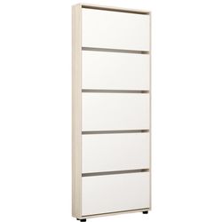 купить Полка для обуви Mobildor-Lux Leo Slim 80x16x203H cm Sonoma/White в Кишинёве 