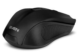 Wireless Mouse SVEN RX-350W, Optical, 600-1400 dpi, 6 buttons, Soft Touch, 2xAAA, Black