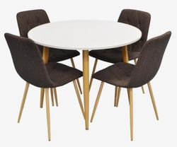 cumpără Set masă și scaune Evelin di Costacurta стол DT-402-1Wo + 4 стула YTC-080Wo Dark brown în Chișinău 