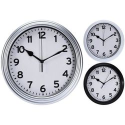 купить Часы Promstore 08684 rotund 22.3cm, H3.8cm Clasic, plastic, negru/alb в Кишинёве 