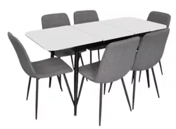 cumpără Set masă și scaune Evelin di Costacurta стол DT-531R B + 6 стульев YTC-078B Bjorn-13 (Grey) în Chișinău 